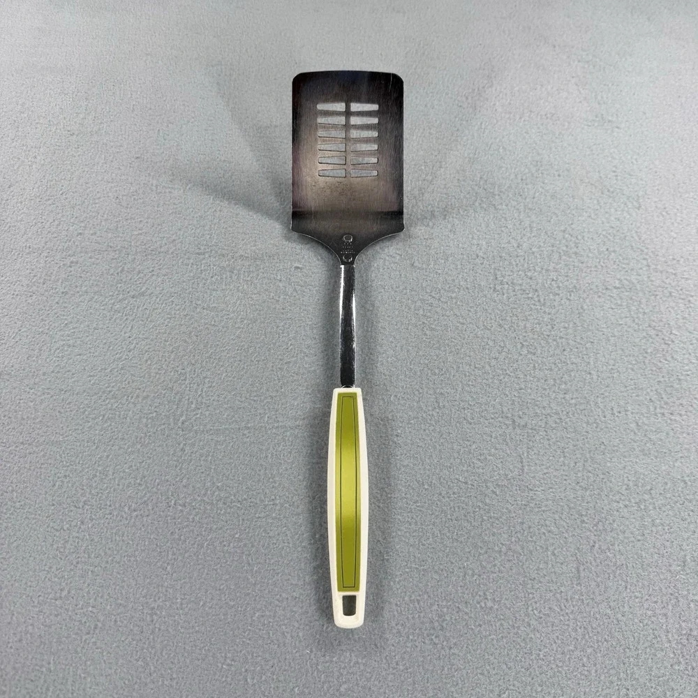 Ekco Slotted Spatula Metal Chromium Nylon Plastic Green White 12.5